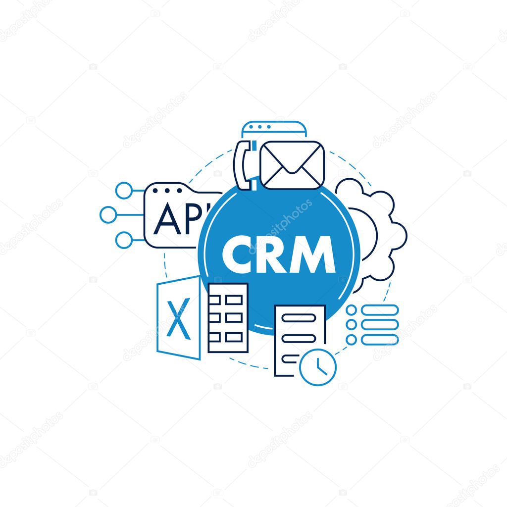 Crm customer relationship management illustration vector