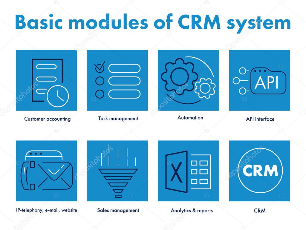 Crm customer relationship management illustration vector