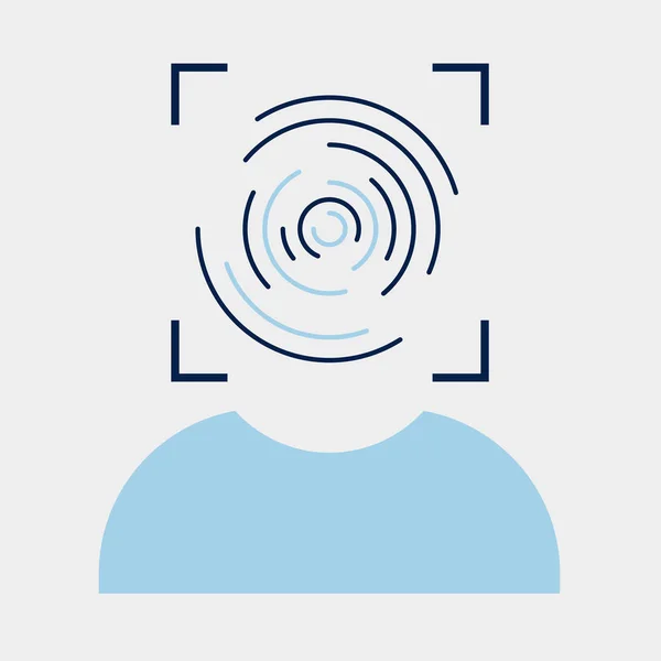 Avatar insan yüz tanıma sistemi kullanarak. Biyometrik kimlik doğrulama sistemi kavramını kullanarak. Düz vektör çizimi