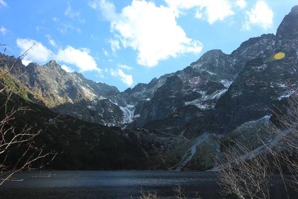 Malerisches Bergsee Meerauge Fischbachtal Polen 2018 Morskie Oko Ist Der — Stockfoto