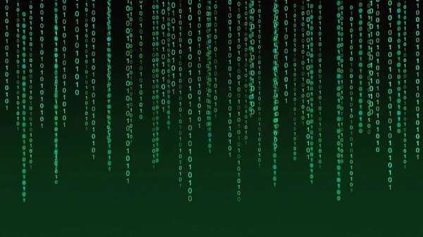 Oder Binäre Daten Auf Dem Computerbildschirm Isoliert Auf Grünem Hintergrund — Stockfoto