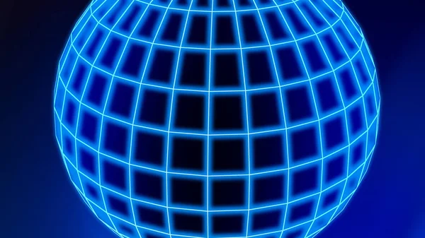 Форма Синей Сферы Линиями Соединения Технологической Концепции Трехмерная Абстрактная Иллюстрация — стоковое фото