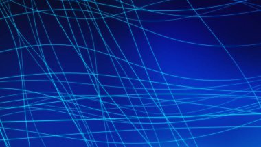 Mavi bağlantı hatları arka planda teknoloji kavramı, 3d çizim