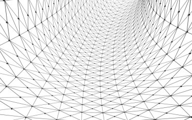 Eğri çizgiler. Beyaz arka plan üzerinde 3d illüstrasyon izole Mimari Cephe tasarımı.