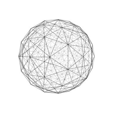 Küre. Beyaz arka plan üzerinde 3d illüstrasyon izole mimari cephe tasarımı.