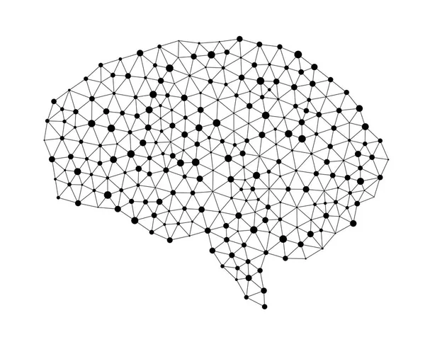 Людський Мозок Ізольований Білому Тлі Вигляді Штучного Інтелекту Концепції Технології — стокове фото