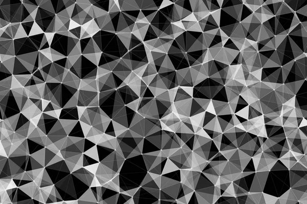 Лінії Трикутника Білої Мережі Чорному Тлі Концепції Технології Абстрактна Ілюстрація — стокове фото