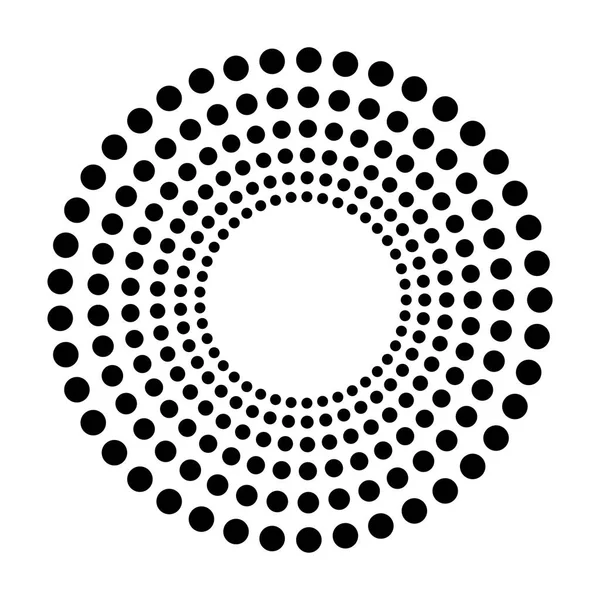 技術の背景 の円図の白い背景の分離された黒い抽象ドット — ストック写真