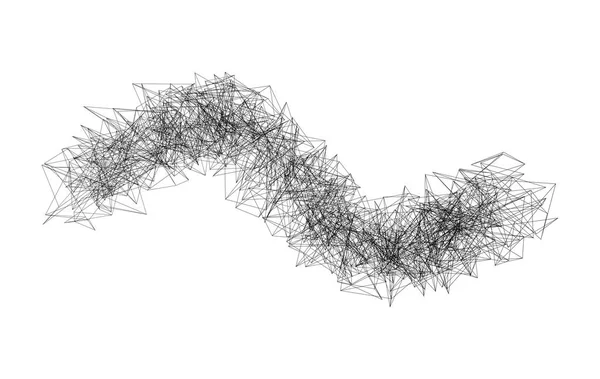 Абстрактная Форма Линиями Связи Технологической Концепции Трехмерная Иллюстрация — стоковое фото