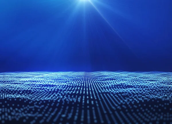 Digitale Daten Und Blaue Netzwerkverbindungspunkte Für Technologiekonzept Auf Schwarzem Hintergrund — Stockfoto
