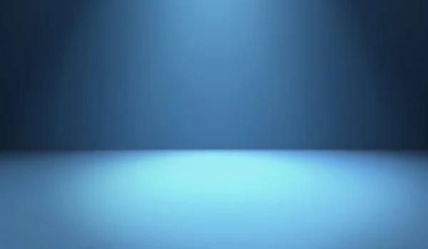 Голубая Пустая Комната Прожектором Технологическом Фоне Трехмерная Иллюстрация — стоковое фото