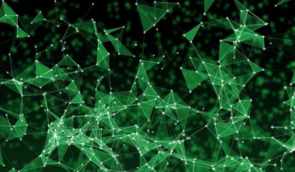 Digital Data Och Gröna Nätverk Anslutningslinjer För Teknik Koncept Svart — Stockfoto