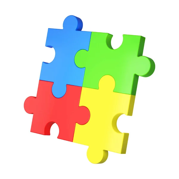 Colorful Jigsaw Puzzle Pattern Isolated White Background Connection Concept Close — Stock Photo, Image