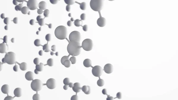 Molécules Atome Isolés Sur Fond Blanc Structure Abstraite Science Chimie — Photo