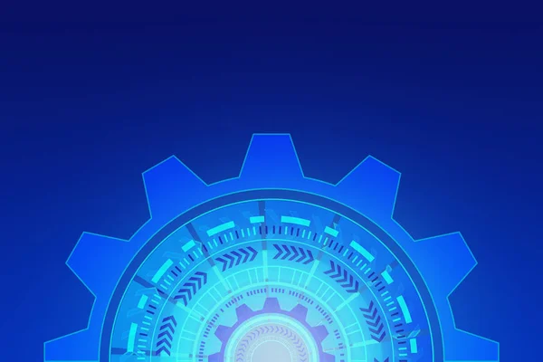 HUD. Abstract technology circles. Graphic design on blue background, 3d illustration