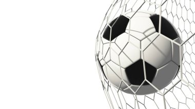 Futbol futbol gol beyaz arka plan üzerinde izole. Dünya Şampiyonası. 3D çizim.