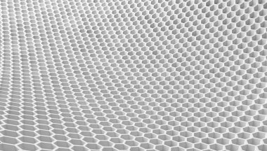 Dijital veri ve ağ bağlantı altıgen şeklinde beyaz arka plan üzerinde teknoloji kavramı, 3d yapı soyut illüstrasyon