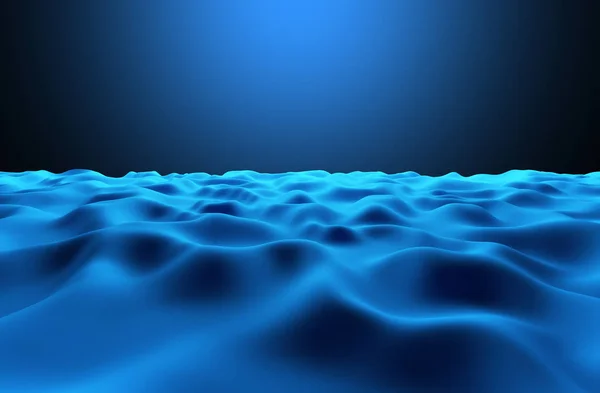 蓝色背景波浪山在未来技术概念 科幻数字数据模式纹理 — 图库照片