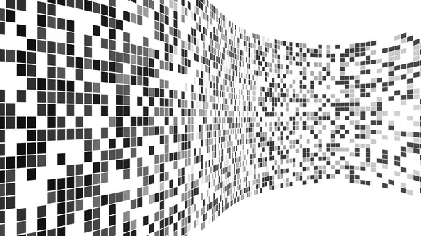 Muster Schwarzer Mosaikfliesen Virtuelle Cyberspace Reality Wand Auf Weißem Hintergrund — Stockfoto