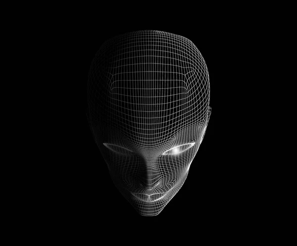 Человеческие Глаза Лицо Изолированы Черном Фоне Технологической Концепции Дня Хэллоуина — стоковое фото
