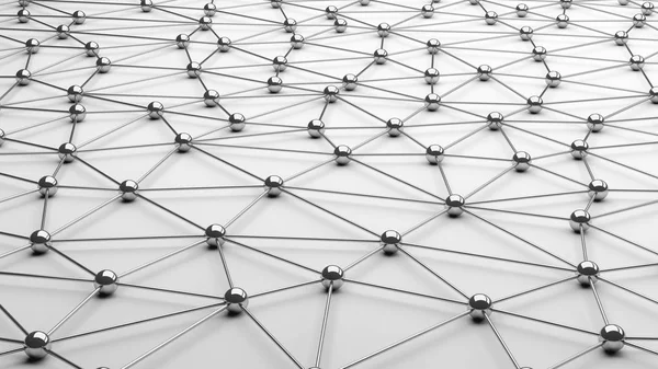 Цифровые Линии Сферы Треугольника Соединения Данных Сети Концепции Технологии Белом — стоковое фото