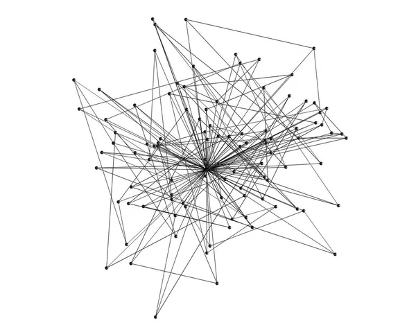 数字数据计算机网络 具有连接线的抽象形状 在白色 插图的技术概念中隔离 — 图库照片