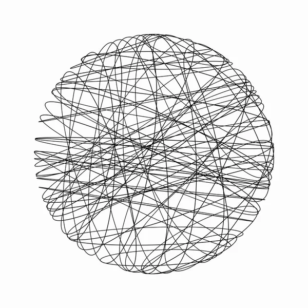 数字球面网络连接线技术概念在白色背景下隔离 抽象形状插图 — 图库照片