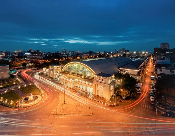 Bangkok Railway Station Hua Lamphong Transportation Concept Bangkok City Night — Stock Photo, Image