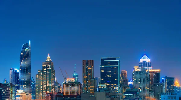 Smart City Financial District Skyscraper Buildings Aerial View Bangkok Downtown — Stock Photo, Image