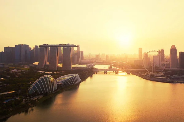 Центру Міста Сінгапур Marina Bay Area Фінансові Району Хмарочос Будівлі — стокове фото
