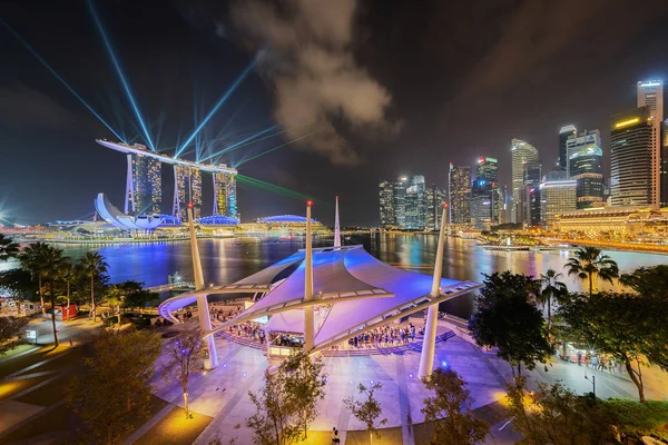 Esplanade Outdoor Theatre Centro Ciudad Singapur Área Marina Bay Luces — Foto de Stock