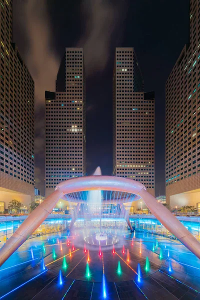 Cidade Singapura Julho 2018 Mostra Luzes Fonte Riqueza Torre Suntec — Fotografia de Stock