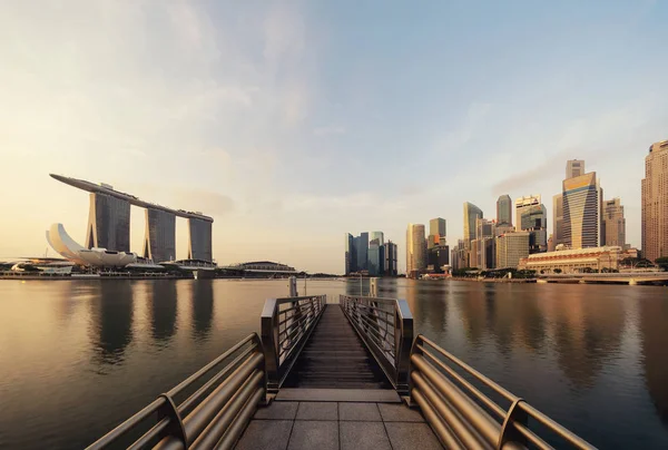 Pier Centro Singapura Cidade Área Marina Bay Distritos Financeiros Arranha — Fotografia de Stock