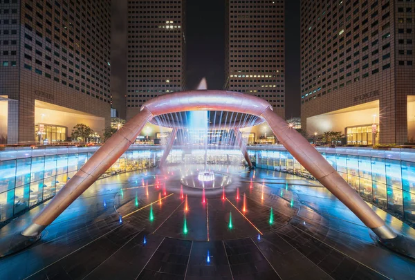 Singapore City Juli 2018 Ljus Show Fountain Wealth Suntec Tornet — Stockfoto