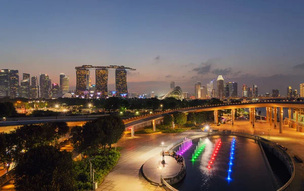 Marina Barrage Centrala Singapore City Marina Bay Area Finansiella Distriktet — Stockfoto