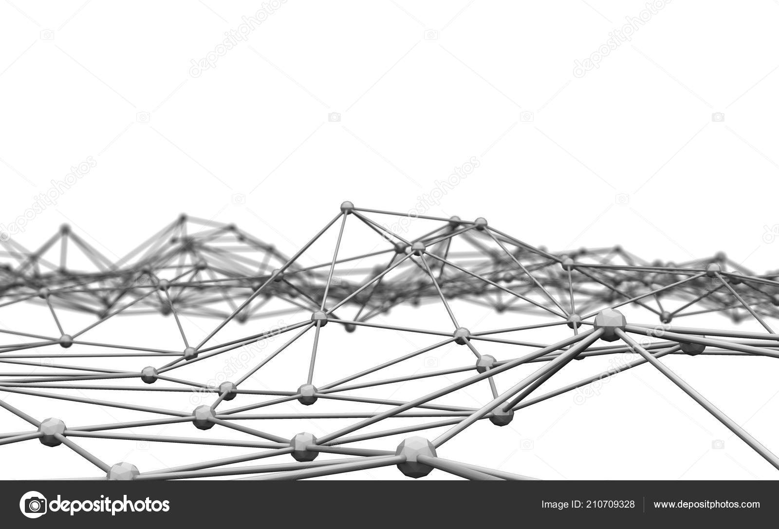 デジタル データとネットワーク接続の三角形ラインおよび球の白い背景 の抽象的なイラストの技術コンセプト ストック写真 C Tampatra Hotmail Com