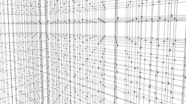 Dados Digitais Conexão Rede Linhas Triangulares Esferas Conceito Tecnologia Fundo — Fotografia de Stock