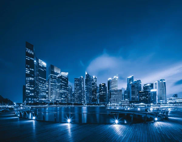 Centrala Singapore City Marina Bay Area Finansiella Distriktet Och Skyskrapa — Stockfoto