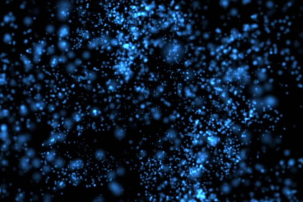 Bokeh Bleu Abstrait Sur Fond Noir Pour Concept Technologique Illustration — Photo