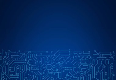 Mavi devre kartı desen doku. Yüksek teknoloji arka planda dijital bilgisayar teknoloji kavramı. 3D soyut illüstrasyon.