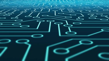 Mavi devre kartı desen doku. Yüksek teknoloji arka planda digi
