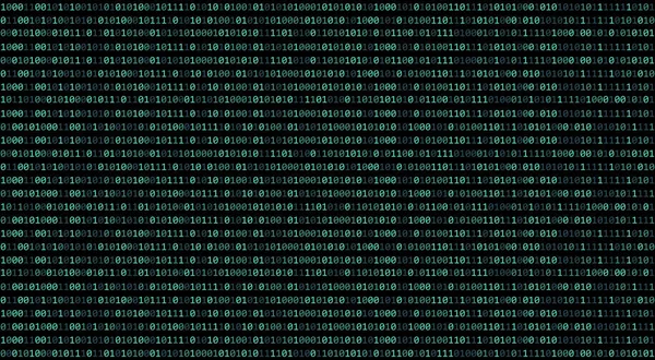 01 or binary code number on the computer in digital data technology concept on black background. Hacker screen display. 3d illustration