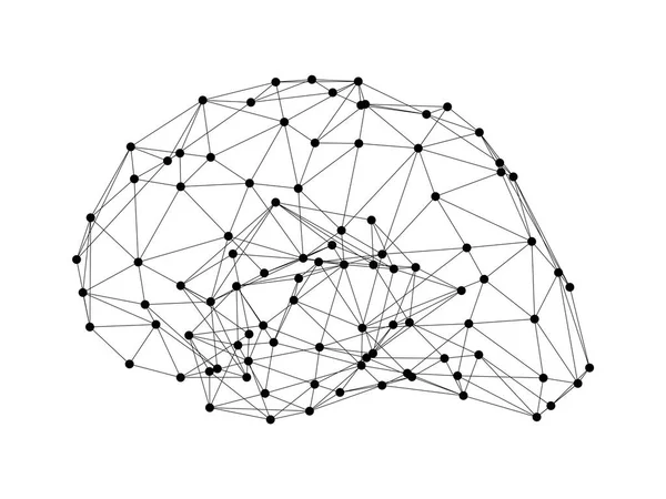 Mänskliga Hjärnan Ikonen Isolerad Vit Bakgrund Form Artificiell Intelligens För — Stockfoto