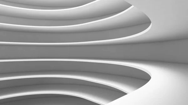 Структура Футуристичної Порожньої Кімнати Кривої Дизайн Інтер Єру Білому Тлі — стокове фото