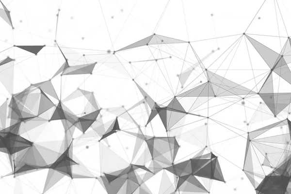 Digitale Computergegevens Netwerk Verbinding Driehoek Lijnen Bollen Futuristische Technologie Concept — Stockfoto