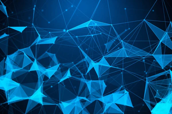 Цифровые Компьютерные Данные Сети Связи Треугольных Линий Сфер Футуристической Технологии — стоковое фото