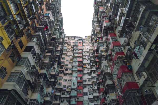 Looking High Rise Buildings Skyscrapers Windows Architecture Smart City Hong — Stock Photo, Image