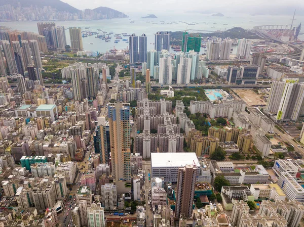 Aerial View Hong Kong Apartments Cityscape Background Residential District Smart — Stock Photo, Image