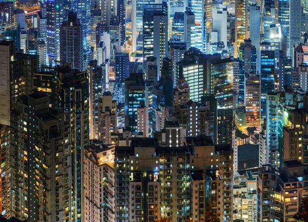 Hong Kong Şehir Merkezinde Mimarilerde Windows Finans Bölgesine Merkezleri Akıllı — Stok fotoğraf