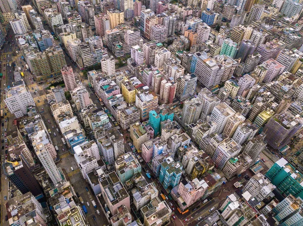 Vue Aérienne Des Appartements Hong Kong Arrière Plan Paysage Urbain — Photo